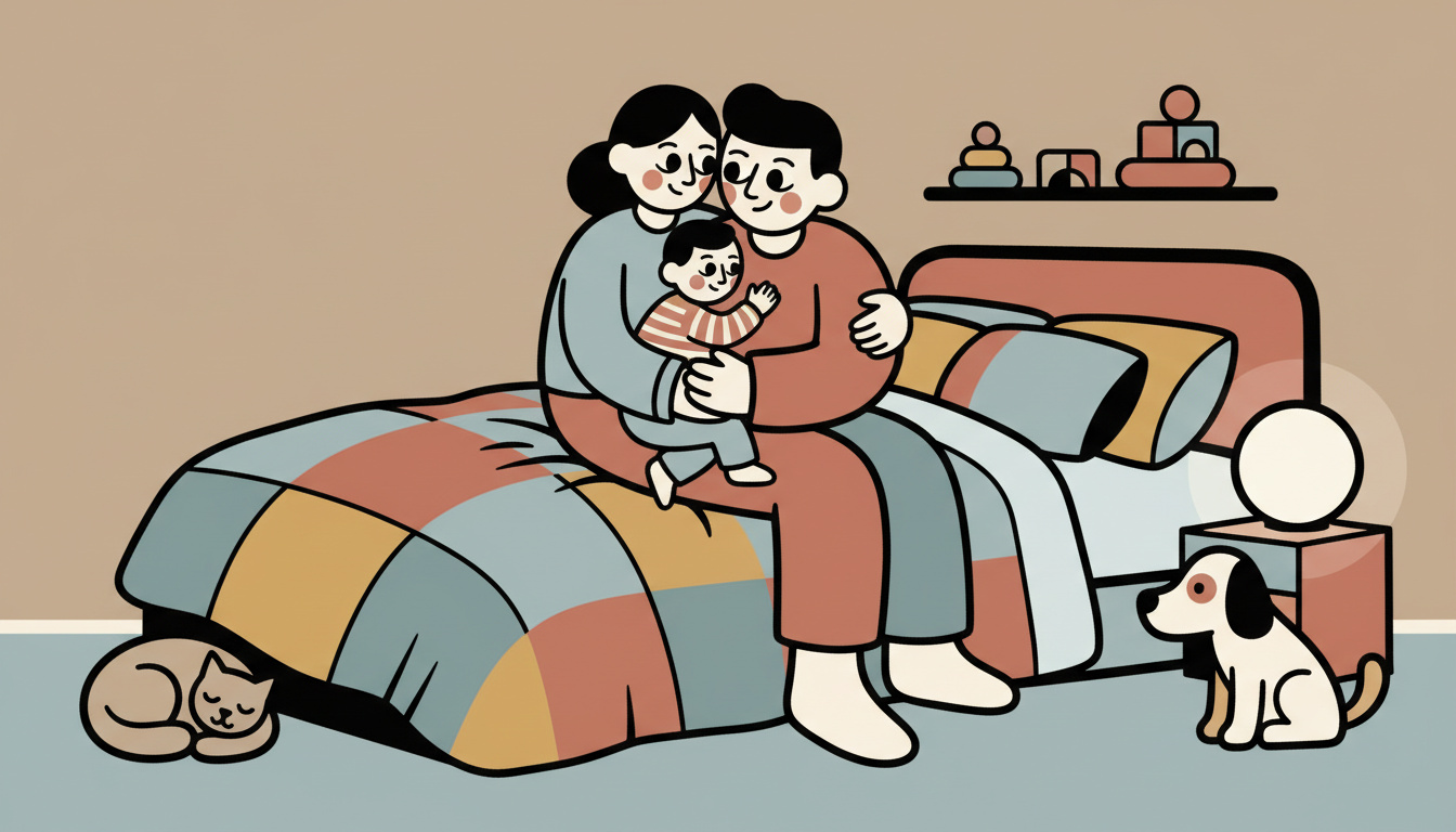 Bedtime happy moment share