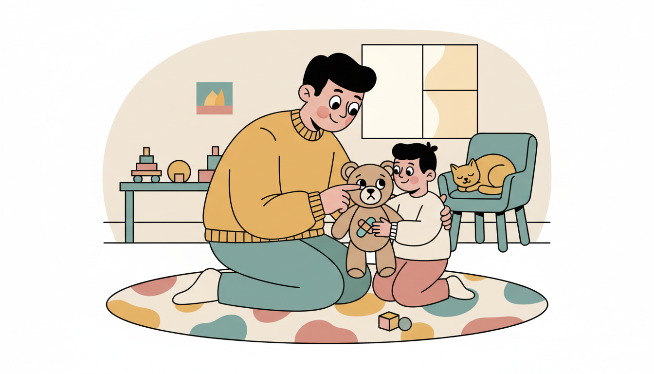Comfort the stuffed friend