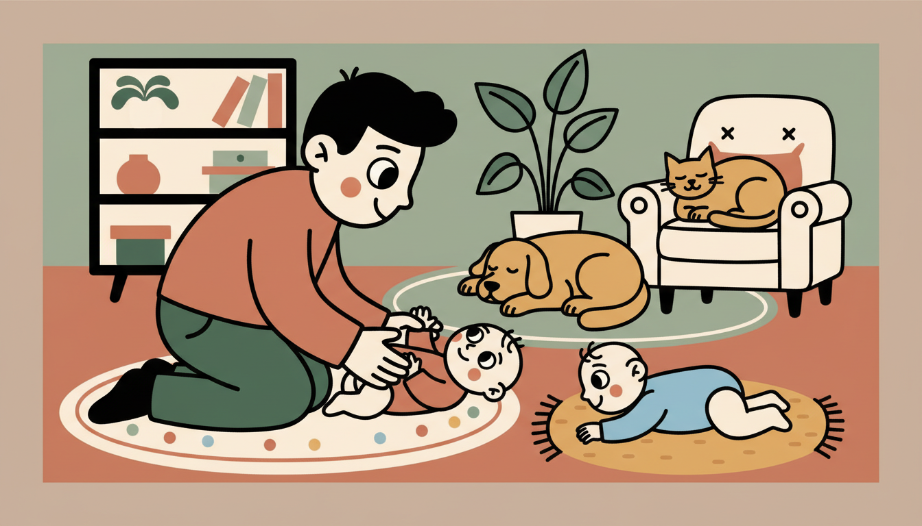 Baby playdate watching